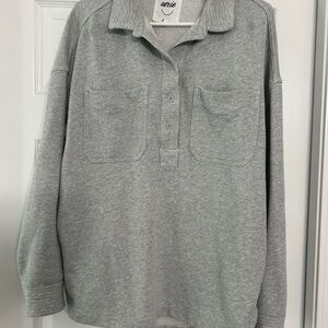 Aerie Popover Polo Sweatshirt, Small